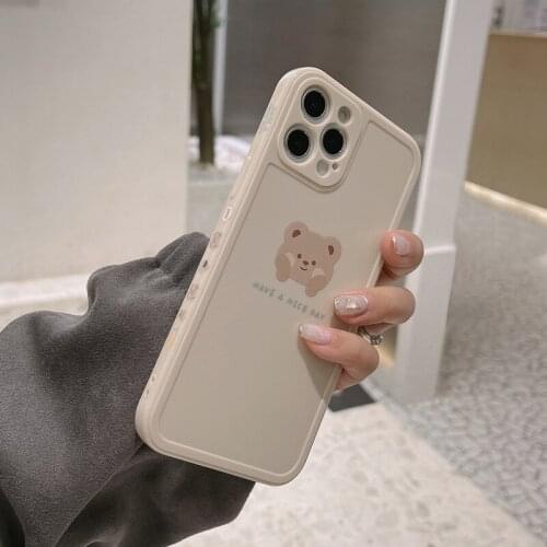 Cute Cartoon Animal Bear Korean Phone Case For iPhone 12 11 Pro Max Xr X Xs Max 7 8 Puls SE 2020 Cases Soft Silicone Cover