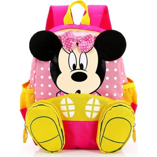 Disney Cute Cartoon Backpack For Baby Boys Girls Minnie Mickey Mouse Children Lovely Schoolbag Kindergarten Schoolbag Kids Gift