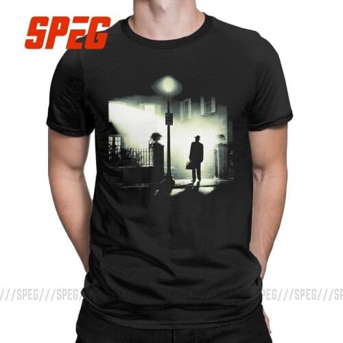 Men T-Shirts The Exorcist Arrival Scene Casual Pure Cotton Tees Short Sleeve Halloween T Shirts O Neck Tops 4XL 5XL 6XL