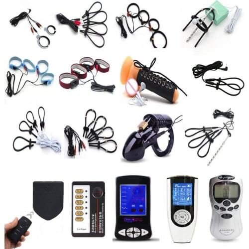 Male Electric Shock Penis Ring CB6000 Chastity Cage Cock Ring Medical Themed Sex Toys For Men Electrical Stimulator Masturbator