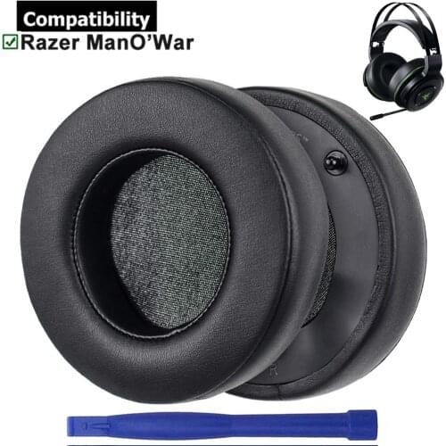 Replacement Earpads Ear Pad Cushion Muffs For RAZER Overwatch Mano'war Tournament Edition Wireless Surround Sound Gaming Headset