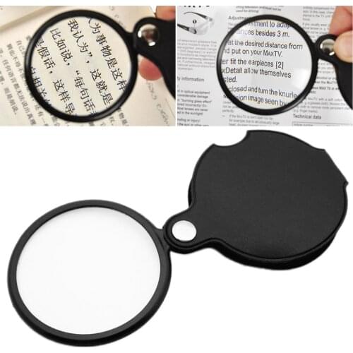 Mini Portable 8X Folding Key Ring Magnifier With Key Chain Daily Hand Magnifying Glasses Glass Tool Lupa Gift