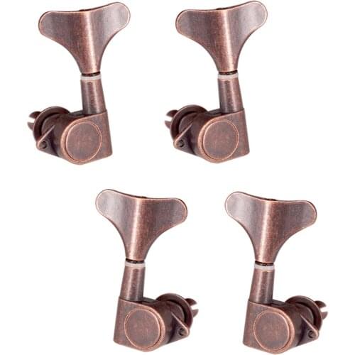 Fish Tail Buttons Bass String Tuners Pegs keys Machine Heads 2L2R Red Bronze for electric acoustic folk guitar