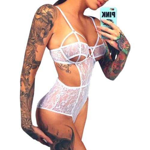 Sexy Lingerie Womens Underwear Transparent Lace Teddies Bodysuit Hot Erotic Couple Sex Porno Babydoll Sleepwear Plus Size