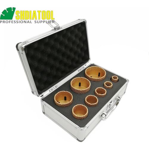 SHDIATOOL 8pcs/pk 20/25/32/35/40/50/60/68mm Vacuum Brazed Diamond Drill Bit M14 Drilling Core Bits Marble Ceramic Hole Saw Crown