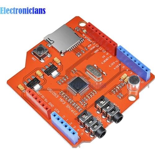 VS1053 VS1053B Stereo Audio MP3 Player Shield Record Decode Development Board Module With TF Card Slot For Arduino UNO R3 One