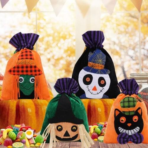 Halloween Fabric Sewing Beam Mouth Candy Bag Childrens Holiday Pumpkin Gift Bag Party Performance Scene Layout Decoration