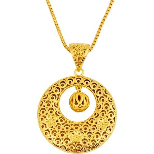 Vintage 24K Gold Color Rotating Coin Compass Pendant Choker Box Chains Boho Antique Wedding Bride Necklaces for Women Jewelry