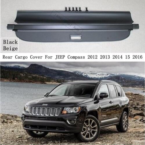 Rear Cargo Cover For JEEP Compass 2012 2013 2014 15 2016 Privacy Trunk Screen Security Shield Shade Black Beige Auto Accessories