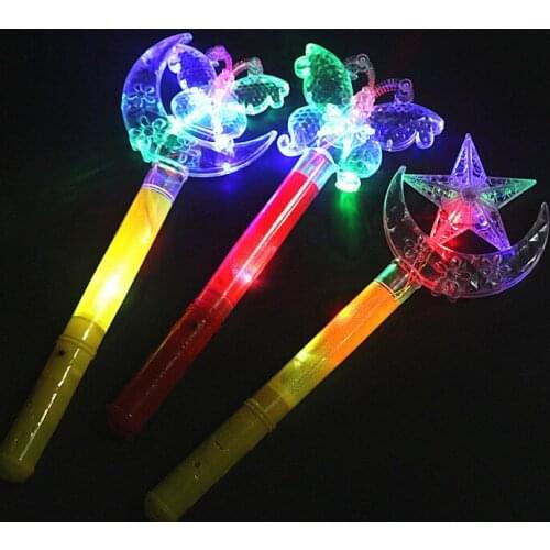 1PCS children glowing toys colorful stars and months magic sticks crown flash sticks
