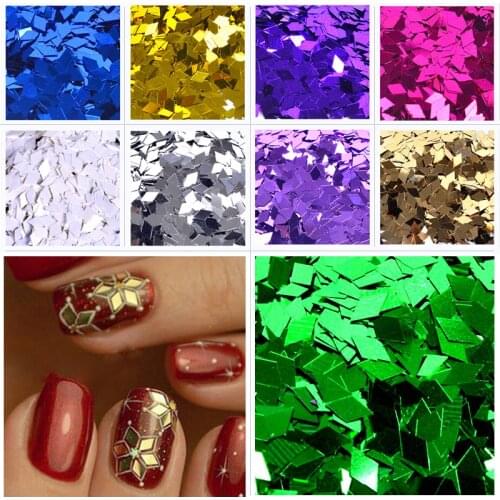 ZKO 1pcs New Rhombus Paillette Glitter Nails 3d Slice Powder Set DIY Design Nail Art Sequins Decoration Fashion Accessories