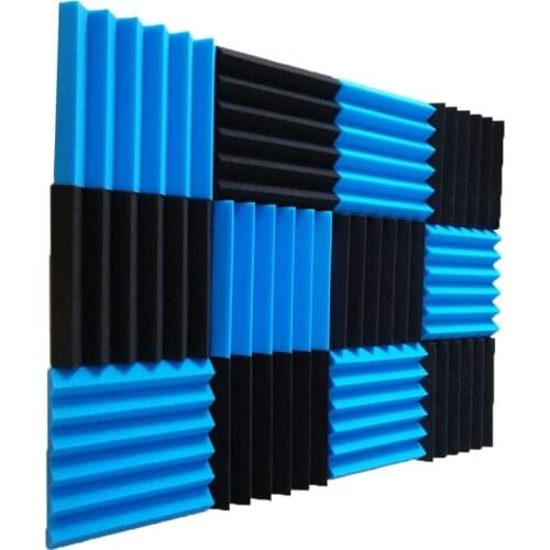 12 Pcs Acoustic Panel Studio Soundproof Foam Wedge Tile Fireproof Studio Foam Sound Wedges 5 X 30 X 30Cm
