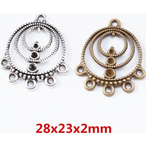 Vintage 20 pcs Charms Circular connector Fashion Pendant Zinc Alloy Fit Bracelet Necklace DIY Jewelry Findings 6968