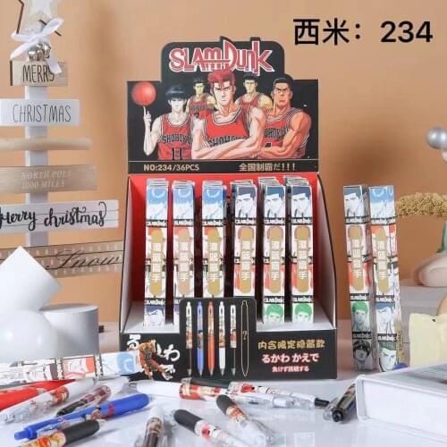 36 Pcs/box Anime Slam Dunk Pen Toy Cartoon Gel Pen Blind Mystery Box Study Stationery Toys Gift 0.5mm