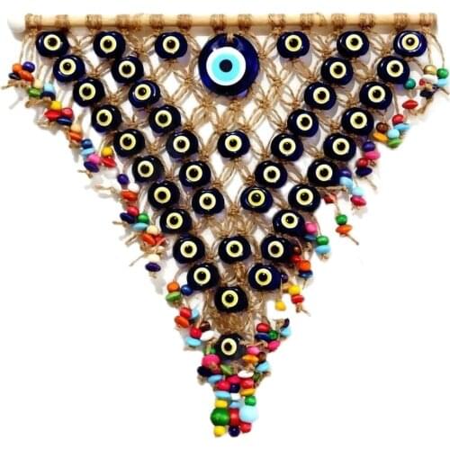 41 Pieces Glass Evil Eye Beaded Door and Wall Ornaments, Handmade Colorful Beads Evil Eye