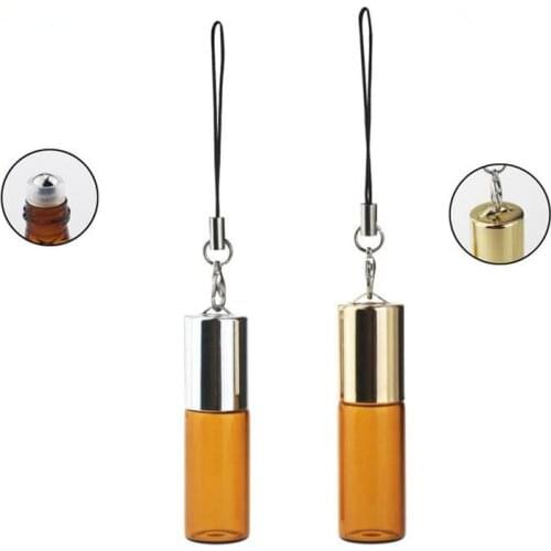 5ml amber roll on bottles for essential oils roll-on refillable perfume bottle deodorant containers with black lid F20172066