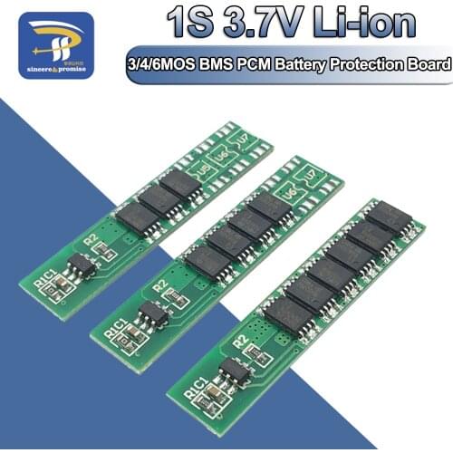 5Pcs/lot 1S 15A 3.7V Li-ion 3MOS 4MOS 6MOS BMS PCM Battery Protection Board 7.5A for 18650 Lithium Lion Battery