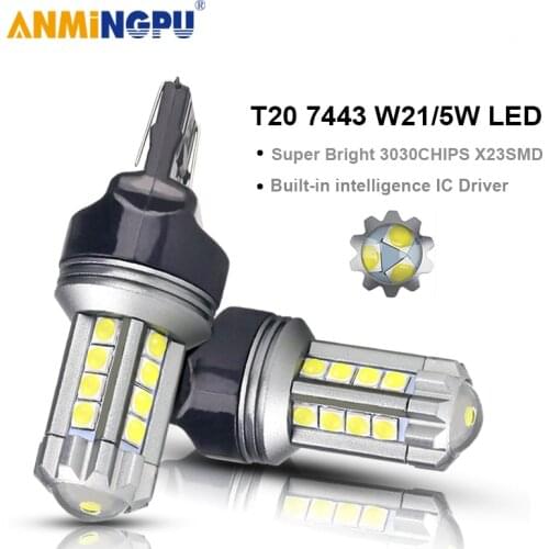 ANMINGPU 1x Signal Lamp W21W Led T20 7440 7443 W21/5W 3030SMD T25 Led 3156 3157 P27W P27/7W Reversing Lights Brake Light 12V