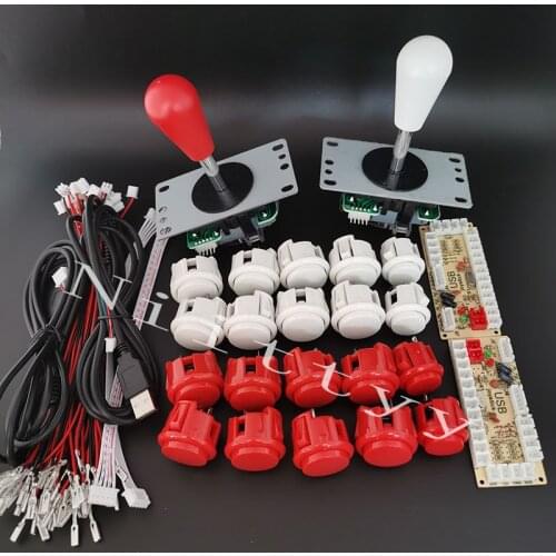2 Players Arcade Joystick DIY Kit Zero Delay USB Encoder To PC Sanwa Joystick Sanwa Buttons for pandora Arcade game console