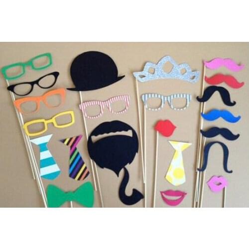 Free shipping 10bags wedding party phto booth props favors of 22pcs/bag paper glasses bowtiemustache props event party supplies