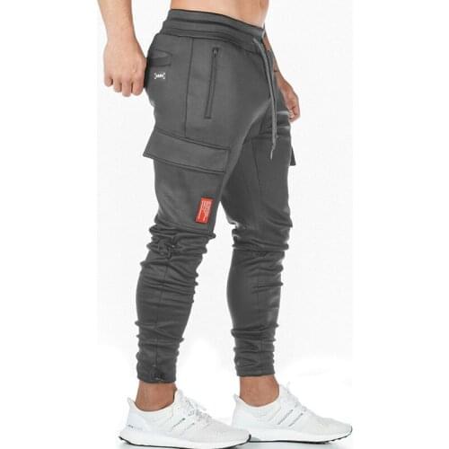 Men Fashion Knitting Fitness Sweatpants Outdoor Gym Running Training Slacks Multi-pocket Jogging Squats Cargo Pants -40