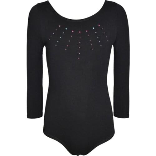 One-piece Kids Girls Ballet Leotards Long Sleeve Sparkle Athletic Gymnastics Costumes Bodysuits Dance Wear 4-10Y