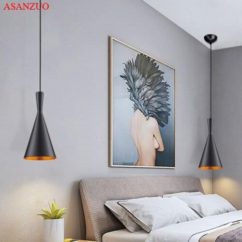 Black Gold Musical Instrument Pendant Lamp E27 Hanging Light For Dinning Room Livingroom Bar Minimalist Parlor Deco bedside lamp