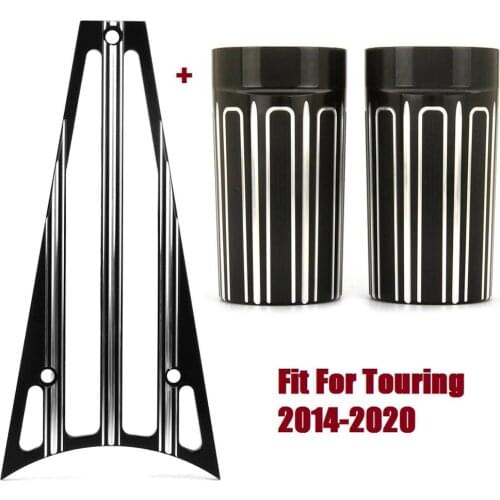 Black Fork slider boots Frame Grill covers fit For harley Road Glide Special FLTRXS 15-16 Road King FLHR FLHX 14-2016