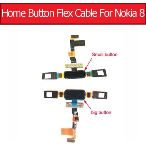 Fingerprint Sensor Home Button Flex Cable For Nokia 8 2016 TA1012 5.3"Menu Touch Return keypads Flex Cable Replacement Parts