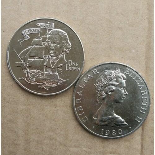 Gibraltar 1 Kronor 39mm Commonwealth Coins Old Original Coin Collectible Edition 100% Real Random Year