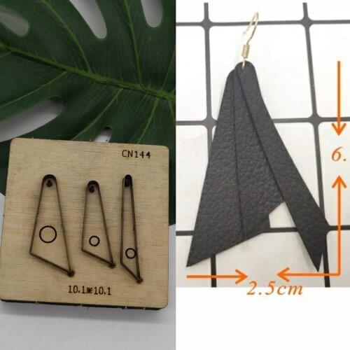 Herramientas para cuero leather craft template fabric cutter earring die cutting knife mould 3pcs in one hand punch tool 60x23mm
