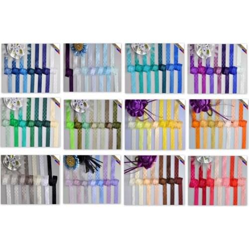 [IuBuFiGo] 3/8"(9mm) Checked Ribbon Decoration Ribbon 100yard/lot #147Color