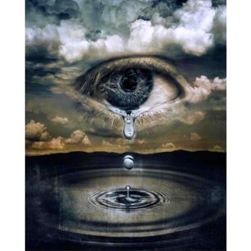 KEXINZU Full Square/Round Drill 5D DIY Diamond Painting "Eye Tears" Embroidery Rhinestone Cross Stitch 5D Home Decor Gift Y03465