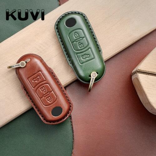 Leather Car Remote Key Case Cover For Mazda 2 3 6 Atenza Axela Demio CX-5 CX5 CX-3 CX7 CX-9 2015 2016 2017 2018 2019 Accessories