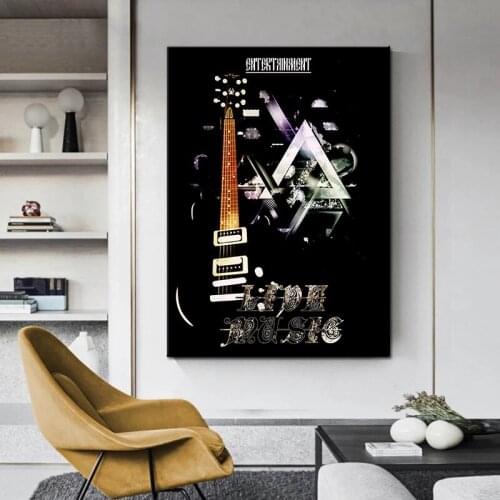 Creative Painting Guitar Music Poster Wall Art Picture Canvas Painting Decorative Painting Living Room Wall Picture Home Decor
