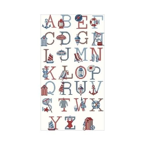 LBP-Paris Coast Letter ABC Needlework,For Embroidery,DIY 14CT Unprinted Arts Cross stitch kits Set Cross-Stitching Home Decor