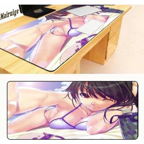 Mairuige Sexy Lingerie Girl Anime Free Shipping Large Black Over Lock Seaming Laptop Mouse Pad 900 * 400 * 3 Mm
