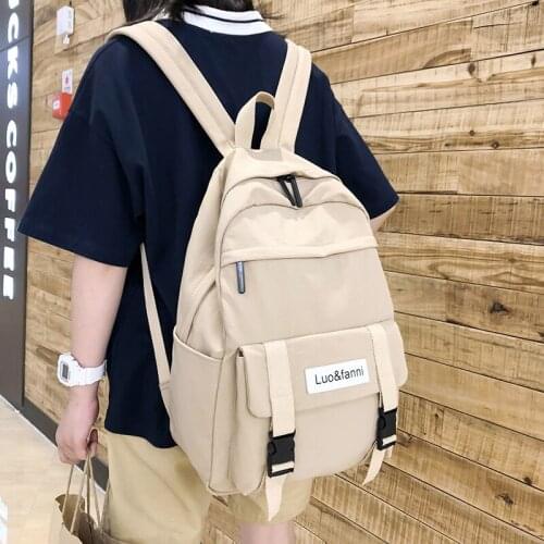 Cute Waterproof Buckle Backpack Women Large Capacity School Bags for Teenage Girls Nylon Backpack Female Fashion Bag Luxury Lady