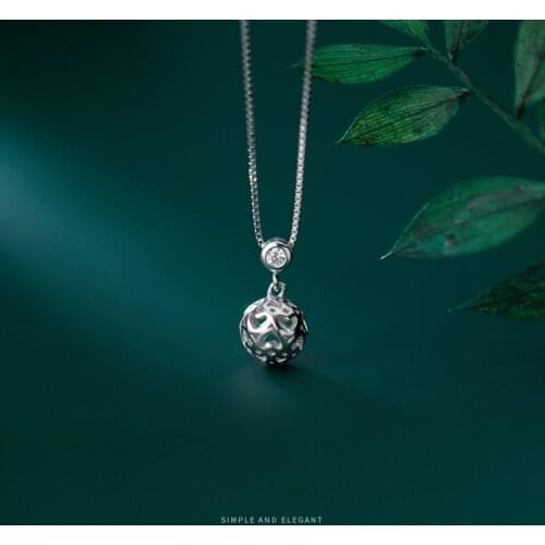 MODIAN Dazzling AAA Zircon Hollow Out Hearts Bell Pendant Necklace for Women Fashion 925 Sterling Silver Box Chain Fine Jewelry