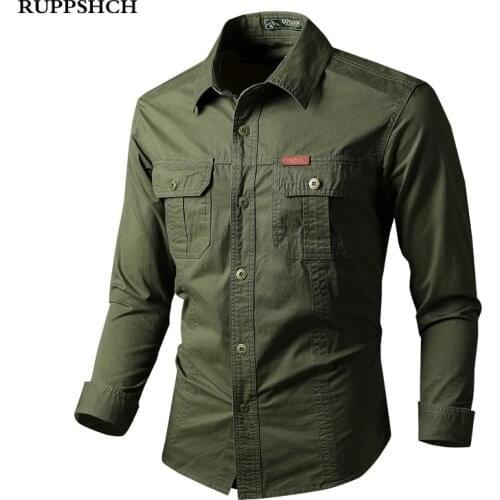 2021 Spring Autumn New Men Long Sleeved Shirts Men 100% Cotton Casual Business Shirts Masculine Tooling Shirts Men Top M-6XL