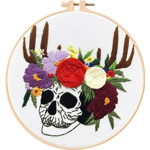 Halloween Embroidery Kit for Beginners, Full Range Embroidery Starter Kit, Embroidery Set, Craft Kit, English Instructions (G)