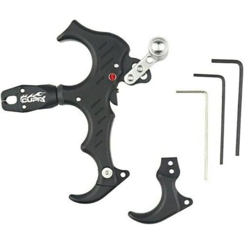 New 360 Degree Rotate Clamp Compound Bow Release Aids 3 Fingers / 4 Fingers Automatic Close Fit Both Left and Right Hand Archery