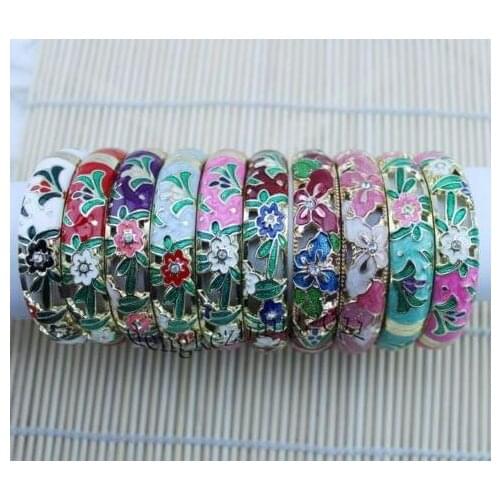 Wholesale10 PCS Gorgeous Chinese Handmade Enamel Cloisonne Cufflinks Bracelet>>> women jewerly Free shipping