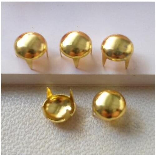 Wholesale 500 pcs Punk 6mm Gold Round Studs Spots Spikes rivets and studs Rivets for handbag/ Leather /Clothes/Belt