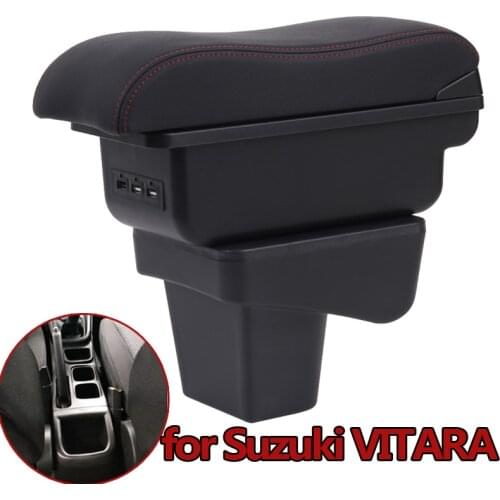For Suzuki vitara armrest box central Store content Storage box with USB with accessories Russian version