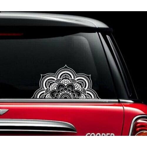 Half Mandala Flower Lotus Wall Sticker Truck Car Window Vinyl Decals Home Decor Waterproof Yoga Headboar Removable posters DG335