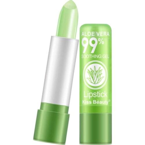 Aloe Vera Lipsticks Color Changing Moisturizing Lipstick Color Mood Changing Long Lasting Lip Care Balm Anti Aging Natural Aloe