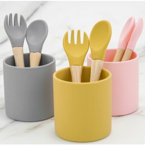 High Recommend Unique Design Sufficient Inventory Nontoxic Spoon Learning Teething Mat Baby Feeding Chewable Fork Feeding Set