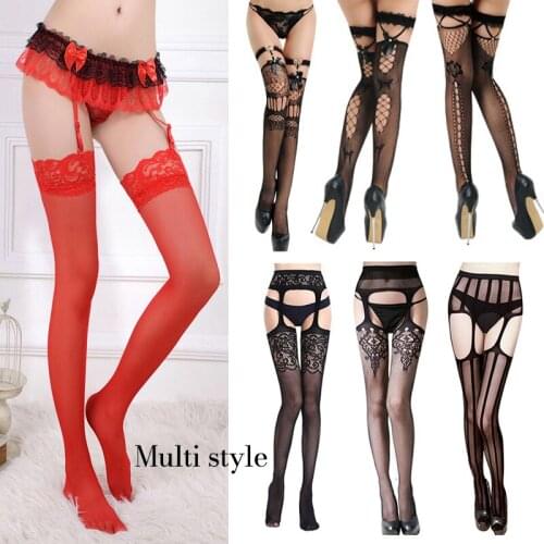 Sexy Women Erotic Stockings Tight Lingerie With Suspender Garter Belt Hight Waist Bodysuit Pantyhose Clubwear Underwear Socks