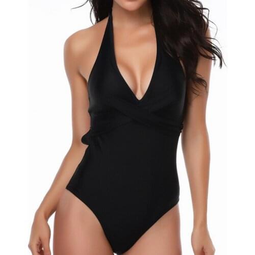 Sexy one-piece swimsuit Cross Halter women swimwear push up bodysuit biquini bathing suits plus size XXL Monokini